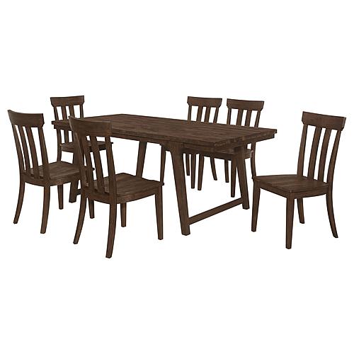 Reynolds 7-piece Rectangular Dining Table Set Brown Oak by Coaster