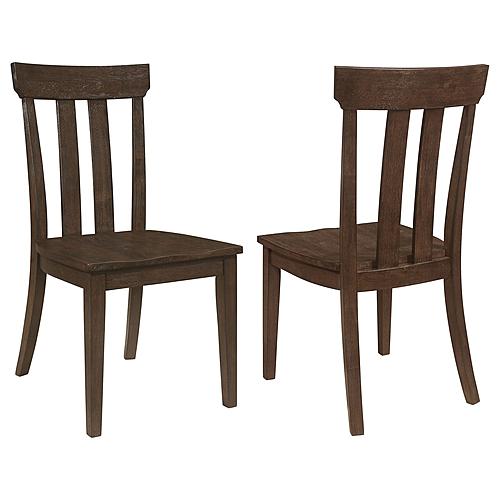 Reynolds Slat Back Dining Side Chair Brown Oak (Set of 2) by Coaster