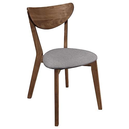 Alfredo Upholstered Dining Chairs Grey and Natural Walnut (Set of 2) by Coaster