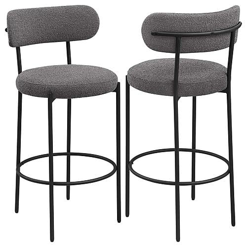 Viola Boucle Upholstered Bar Chair Grey (Set of 2) by Coaster