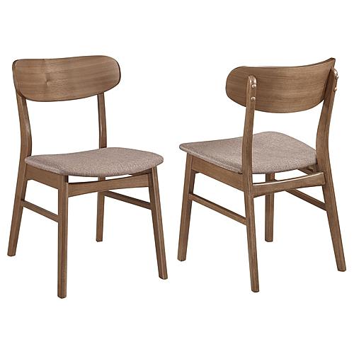 Dortch Dining Side Chair Walnut and Brown (Set of 2) by Coaster