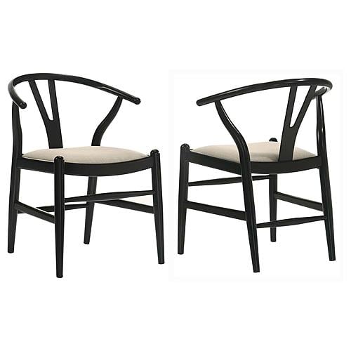Crestmont Wood Wishbone Dining Side Chair Black (Set of 2) by Coaster