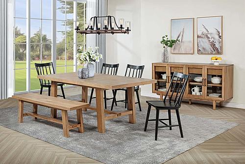 Middleton 6-piece Extension Leaf Dining Set Brown and Black by Coaster