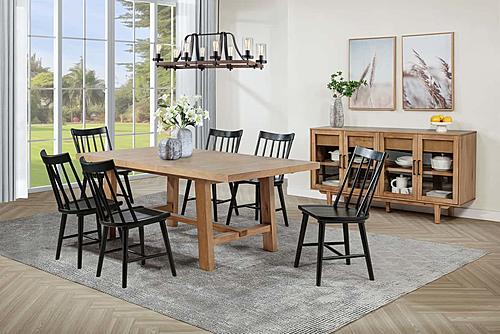 Middleton 7-piece 60-inch Dining Set w/Extension Leaf Brown and Black by Coaster