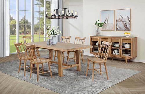 Middleton 7-piece 60-inch Dining Set w/Extension Leaf Natural Brown by Coaster