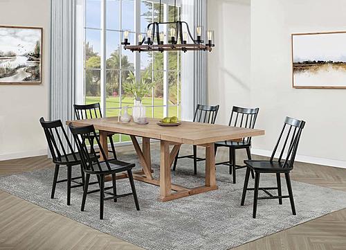 Middleton 7-piece 78.5-inch Dining Set w/Extension Leaf Brown and Black by Coaster