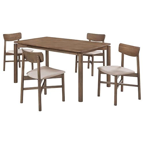 Parkridge 5-piece 59-inch Wood Dining Set Natural Walnut by Coaster