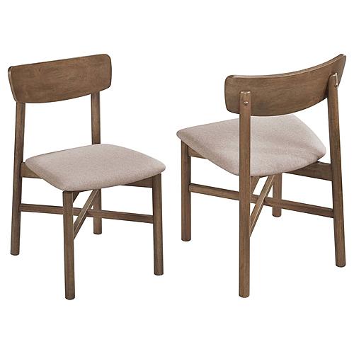 Parkridge Dining Side Chair Natural Walnut (Set of 2) by Coaster
