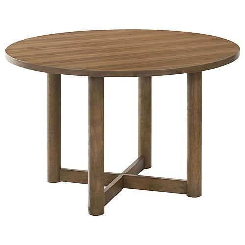 Crestmore 46-inch Round Wood Dining Table Walnut by Coaster