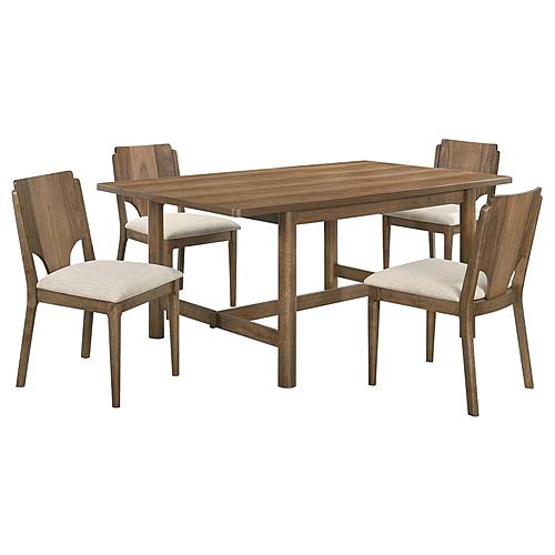 Crestmore 5-piece Rectangular Dining Table Set Walnut by Coaster