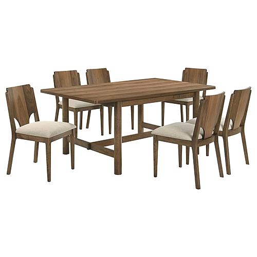 Crestmore 7-piece Rectangular Dining Table Set Walnut by Coaster