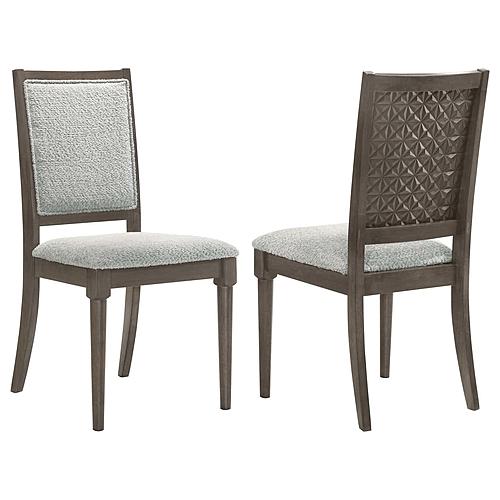 Onslow Upholstered Dining Side Chair Dark Brown (Set of 2) by Coaster