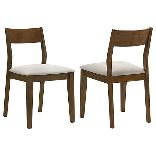Almonte Dining Chair Upholstered Seat Dark Brown (Set of 2) by Coaster