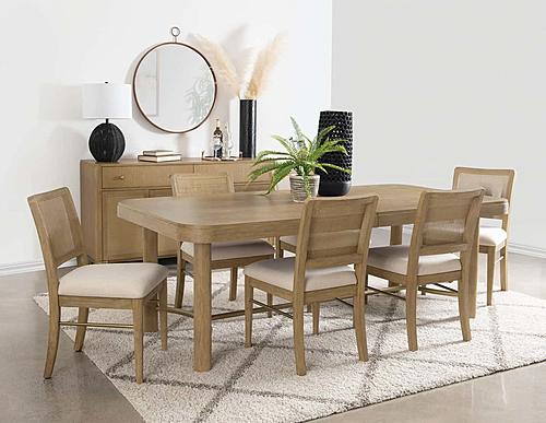 Arini 7-piece Extension Leaf Dining Table Set Sand Wash by Coaster