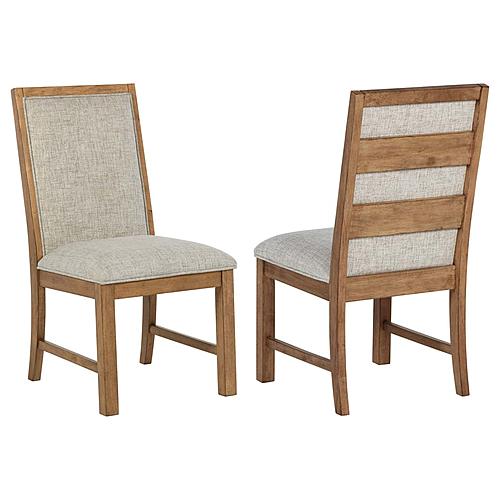 Bruner Upholstered Side Chair Natural Brown (Set of 2) by Coaster