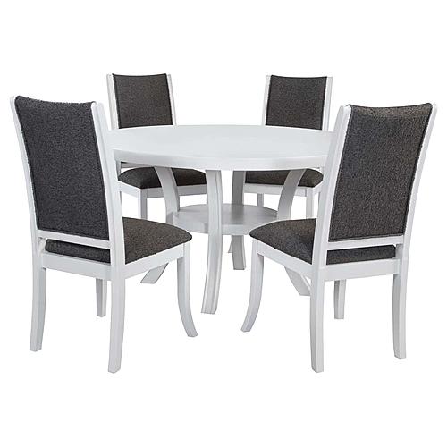 Judd 5-piece 54-inch Round Wood Dining Table Set Pearl White by Coaster