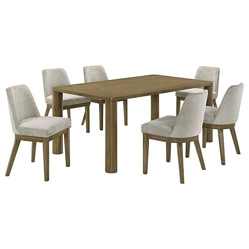 Castlewood 7-piece 71-inch Rectangular Dining Set Brown Oak by Coaster