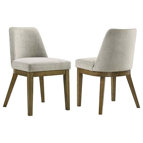 Castlewood Upholstered Side Chair Light Tan (Set of 2) by Coaster