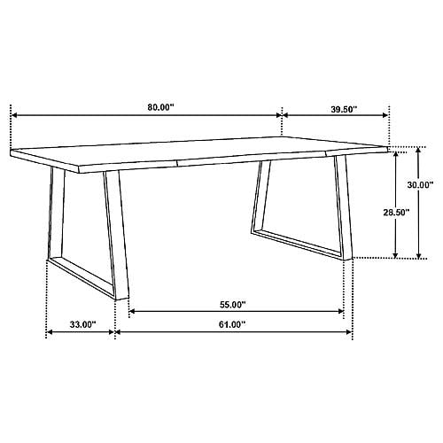 Ditman Live Edge Dining Table Grey Sheesham and Black by Coaster