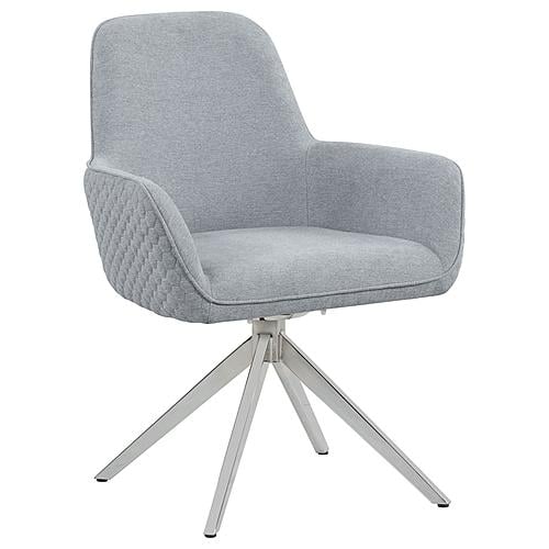 Abby Flare Arm Side Chair Light Grey and Chrome by Coaster