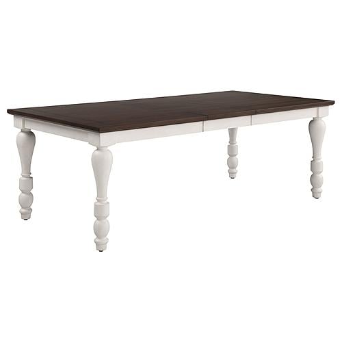 Madelyn Dining Table with Extension Leaf Dark Cocoa and Coastal White by Coaster