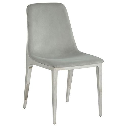 Irene Upholstered Side Chairs Light Grey and Chrome (Set of 4) by Coaster