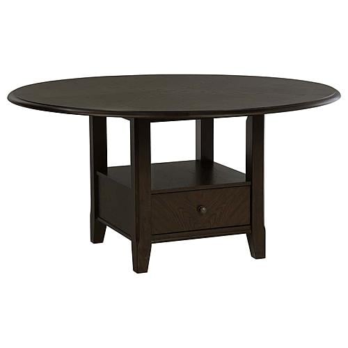 Twyla 60-inch Round Dining Table w/Drawer Dark Cocoa by Coaster