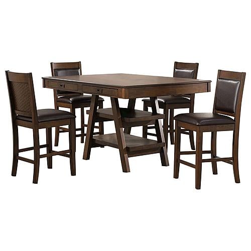 Dewey 5-piece Rectangular Dining Table Set Walnut by Coaster