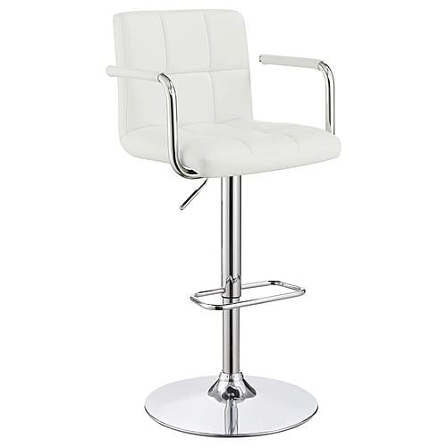 Palomar Adjustable Height Bar Stool White and Chrome by Coaster