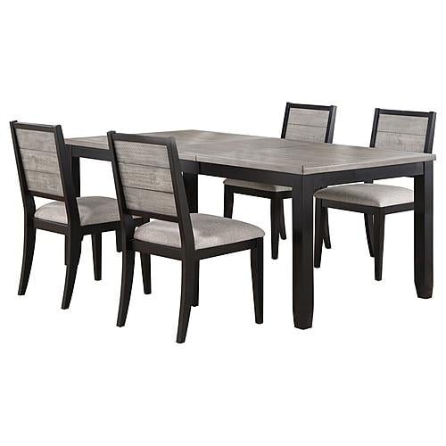 Elodie 5-piece Dining Table Set w/Extension Leaf Grey and Black by Coaster