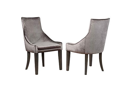 Phelps Upholstered Demi Wing Chairs Grey (Set of 2) by Coaster