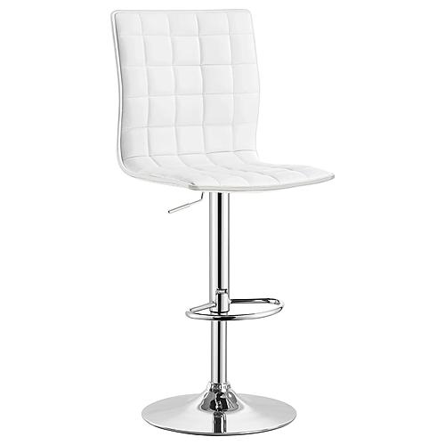 Ashbury Upholstered Adjustable Bar Stools White and Chrome (Set of 2) by Coaster