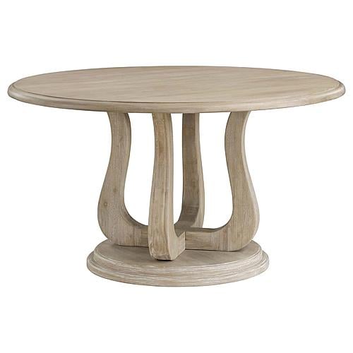 Trofello Round 60-inch Pedestal Dining Table White Washed by Coaster