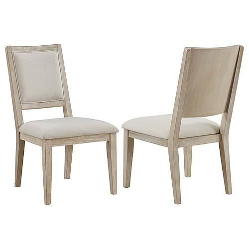 Trofello Cushioned Dining Side Chair White Washed (Set of 2) by Coaster