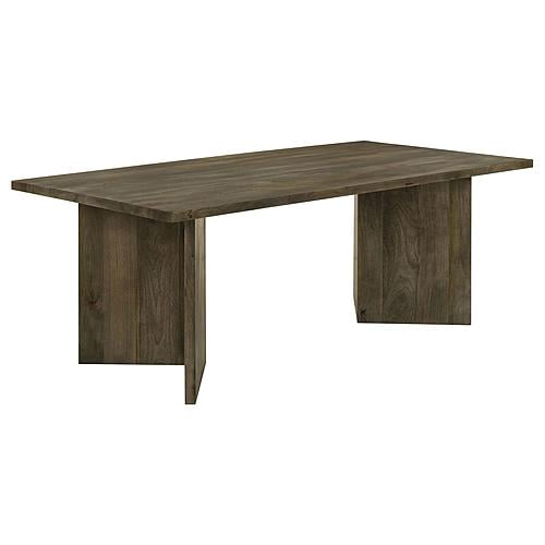 Tyler Rectangular Double V-Leg Dining Table Mango Brown by Coaster