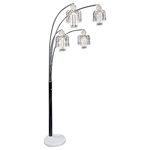 Maisel Floor Lamp with 4 Staggered Shades Black by Coaster