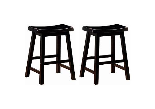 Durant Wooden Counter Height Stools Black (Set of 2) by Coaster