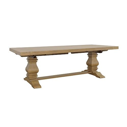 Florence Double Pedestal Dining Table Rustic Smoke by Coaster