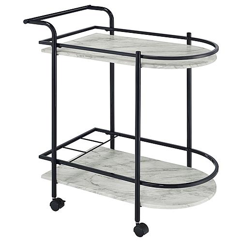 Desiree 2-tier Bar Cart with Casters Black by Coaster