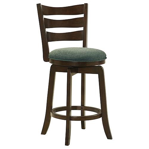 Murphy Ladder Back Counter Height Swivel Bar Stool Dark Cherry and Hunter Green by Coaster