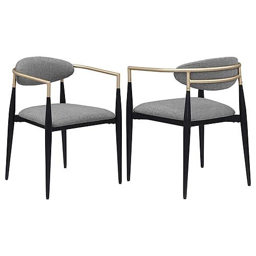 Alexis Fabric Upholstered Dining Arm Chair Grey (Set of 2) by Coaster
