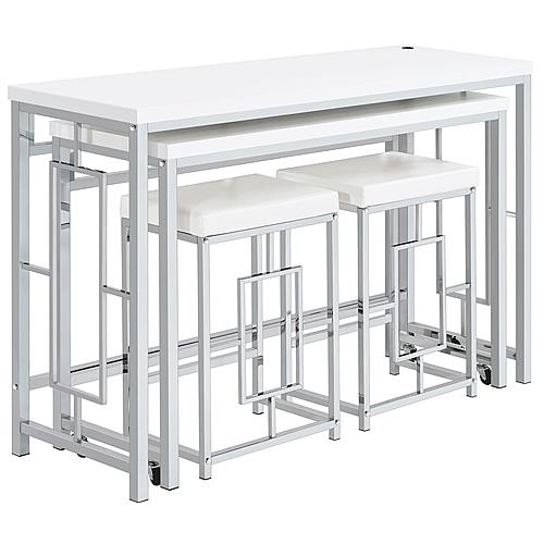 Jackson 4-piece Multipurpose Counter Height Table Set White and Chrome by Coaster