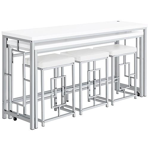 Jackson 5-piece Multipurpose Counter Height Table Set White and Chrome by Coaster
