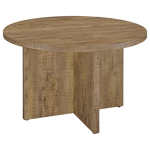 Jamestown Round Engineered Wood Dining Table with Decorative Laminate Mango Brown by Coaster