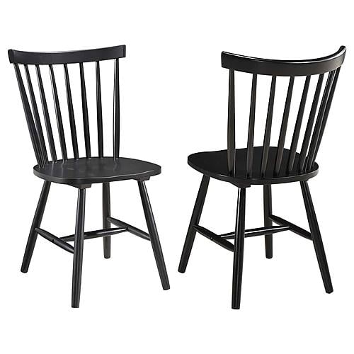 Hollyoak Windsor Wood Dining Side Chair Black (Set of 2) by Coaster