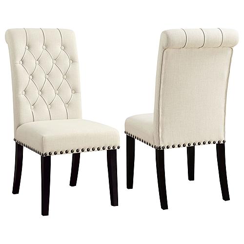 Alana Tufted Back Upholstered Side Chairs Beige (Set of 2) by Coaster