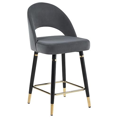 Lindsey Arched Back Upholstered Counter Height Stools Grey (Set of 2) by Coaster