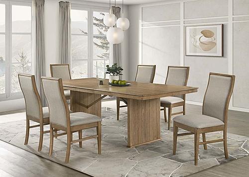 Adina 7-piece Extension Dining Set Distressed Light Brown by Coaster