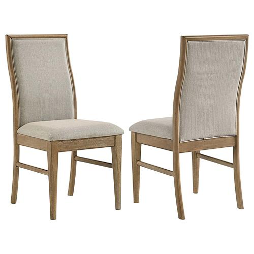 Adina Upholstered Dining Side Chair Barley (Set of 2) by Coaster
