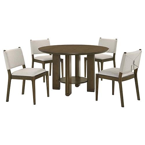 Ottowa 5-piece Round Wood Dining Set Brown by Coaster